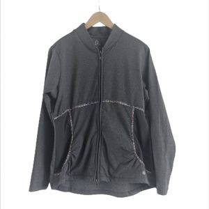 4/$25! EP Sport Gray Athletic Jacket W/ Mesh Lined Pockets - Sz L